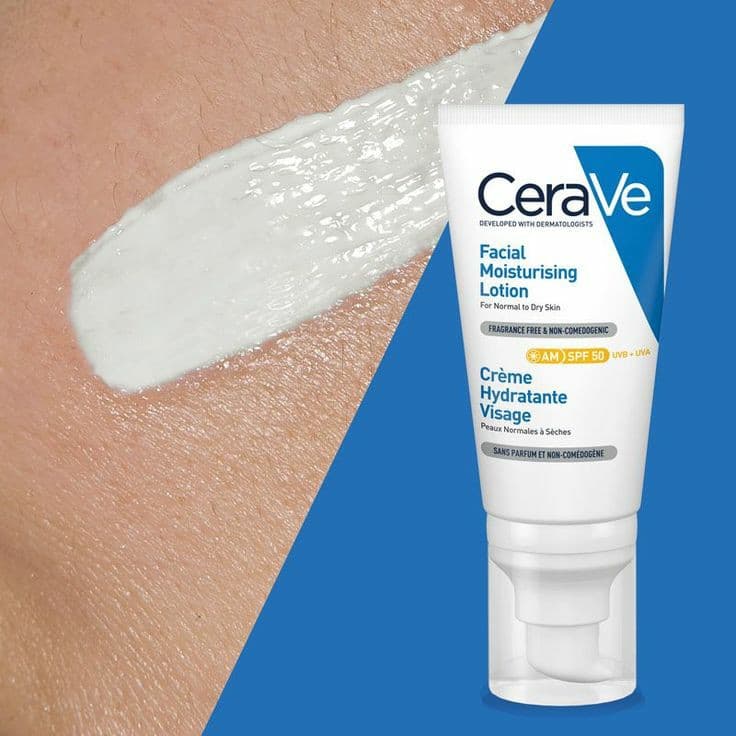 لوسیون ضد آفتاب سراوی مدل Viso Idratante SPF50