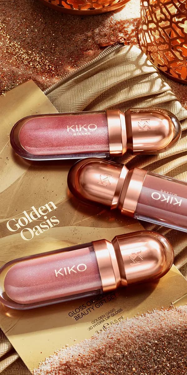 ست لیپ گلاس golden oasis کیکو میلانو (همراه کیف)